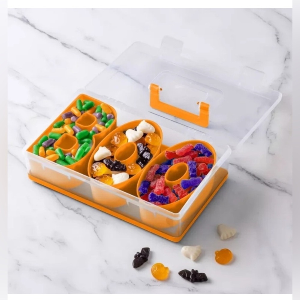 Orange 'BOO' Halloween Food Storage Snack Container